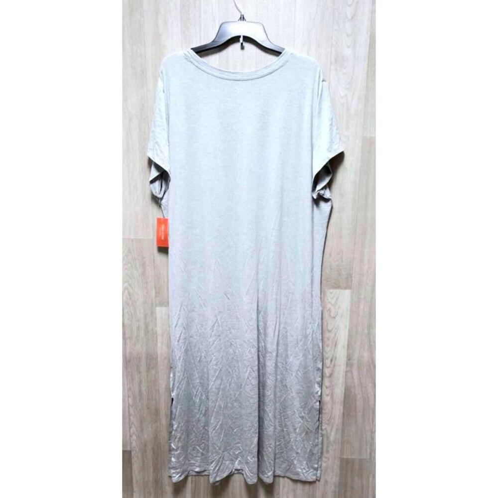 State of Day Heathered Gray Short Sleeve Long Sleep Shirt Women - Picture 2 of 2